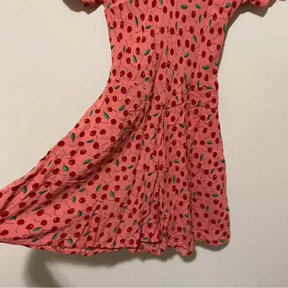 Zara Pink Cherry Mini Dress Small - Picture 6 of 7